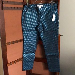 Old Navy Pixie Pants 6 Petite Blue Houndstooth